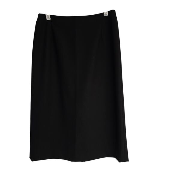 Vintage Women's Eddie Bauer Black Wool Blend Midi Length Pencil Skirt | Size 8P - Picture 1 of 9